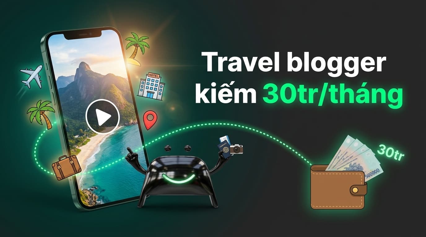 Travel blogger Việt Nam — kênh du lịch affiliate kiếm 30 triệu mỗi tháng