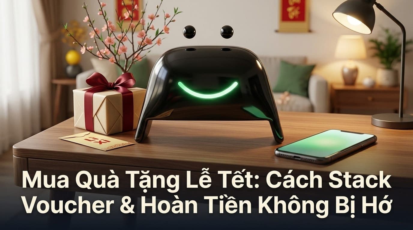 Người dùng mua sắm quà tặng ngày lễ trên điện thoại, nhận hoàn tiền từ ứng dụng CashToBack tại Việt Nam